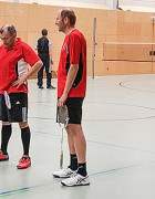 Erstes Herrendoppel Andre/Matthias in der Konzentrationsphase, um ... 03-Liga-Erbach