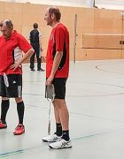 Erstes Herrendoppel Andre/Matthias in der Konzentrationsphase, um ... 03-Liga-Erbach