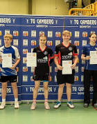 Zufriedenheit pur. Alina und Julius mit ihrer Leistung, die Coachingzone mit der Performance auf dem Platz und unser Sponsor Lars Stöhr Haus und Gartenservice - an der Stelle nochmal vielen Dank für die schönen Trikots.