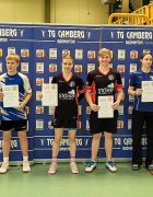 Zufriedenheit pur. Alina und Julius mit ihrer Leistung, die Coachingzone mit der Performance auf dem Platz und unser Sponsor Lars Stöhr Haus und Gartenservice - an der Stelle nochmal vielen Dank für die schönen Trikots.